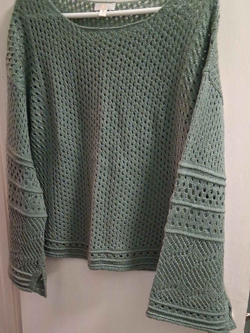 Green Open-Knit Sweater